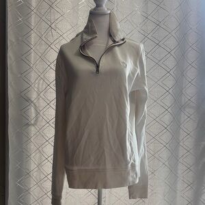 Burberry Cream Quarter-Zip Sweatshirt